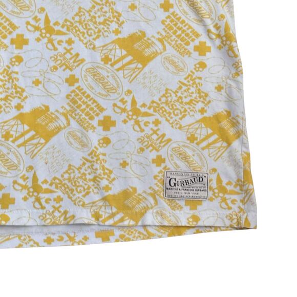 Vintage Marithé François Girbaud All Over Print T-Shirt 2XL Yellow Graphic - Picture 4 of 10